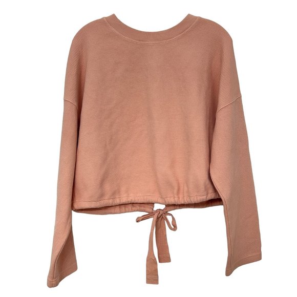 NWT Fabletics Anna Waffle knit tie back crop sweatshirt women's size S - Picture 1 of 8